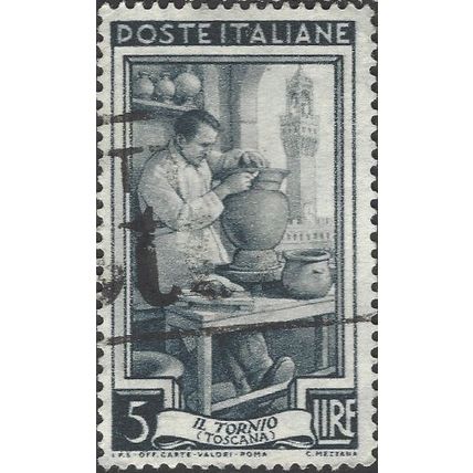 ITALY, Potter, Palazzo della Signoria, Florence, blue black 1950, 450L