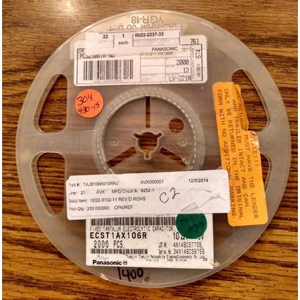 Lot of 304 ?: Panasonic ECST1AX106R Tantalum Capacitors