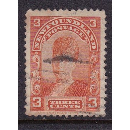 NEWFOUNDLAND 1897 3c ORANGE USED SG88 #1