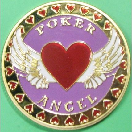 Poker Angel. Challenge Coin. Casino Card Guard. 16b.