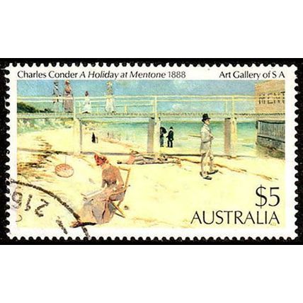 Australia 1984 Art Holiday at Mentone $5.00 Used Stamp Conder