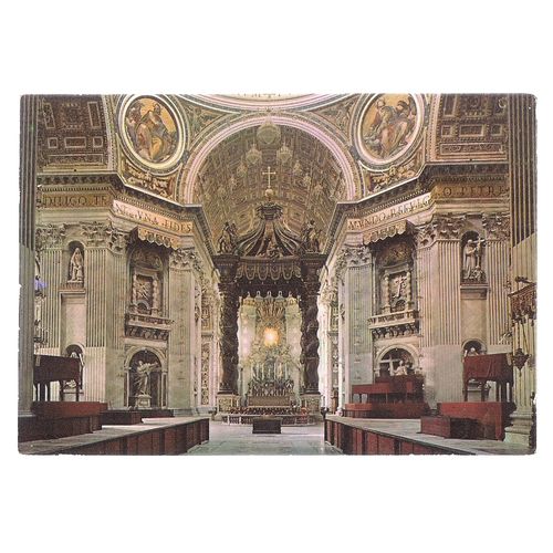 VATICAN CITY used postcard 1963 postmark with VATICAN CITY stamp =