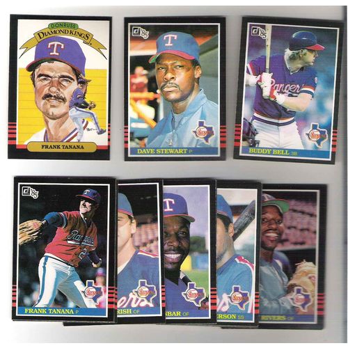 1985 Donruss baseball Texas Rangers team set 25 cards- Stewart, Tanana. Bell