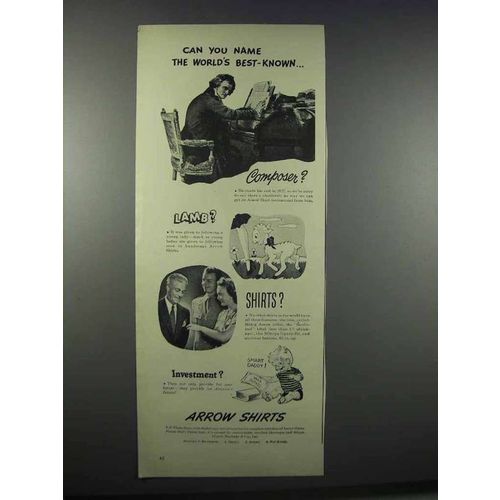 1944 Arrow Shirts Ad - World's Best Known