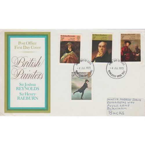 GB 1973 British Painters set GPO FDC Newcastle pm see others