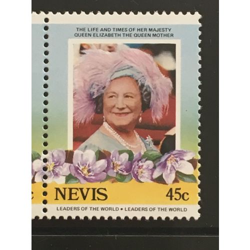 Nevis 1985 Queen Elizabeth Mother 45c Unmounted Mint NHM SG 310 Sc 428 stamp