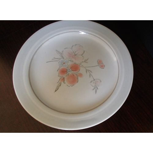 Vintage Galleria Stoneware Flower Floral Pink Gray Bread Plates - Mint