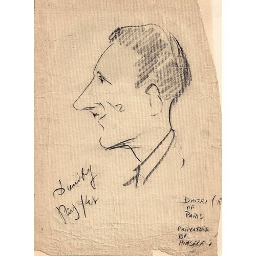 1945 Sketch of Pvt. Orville E. Hegel by "Dmitri", Russian artist in Paris