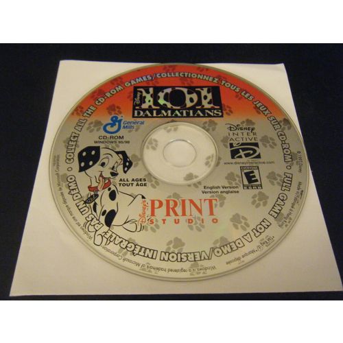 Disney's General Mills Promo 101 Dalmatians Print Studio (PC, 1997) - Disc Only!