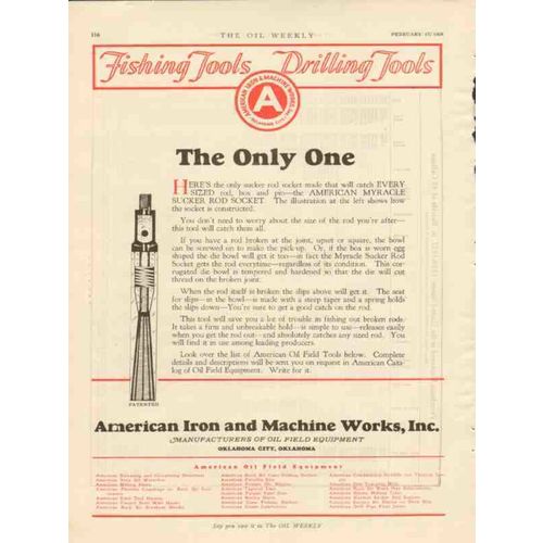 AMERICAN IRON MACHINE WORKS 1928 Only one drilling tool vintage ad
