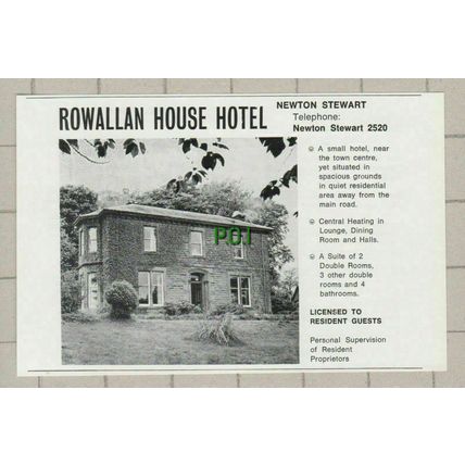 (5328) Rowallan House Hotel Newton Stewart Scotland - 1976