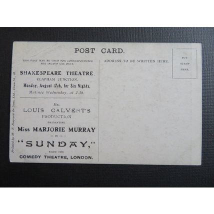 Act 1 'Sunday Said We're To Smarten Up' Shakespeare Theatre Vintage Postcard