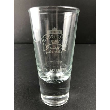 Tequila Hacienda Vieja Reposado Tall Shot Glass Shooter 4-1/4" SET Jigger Cissa
