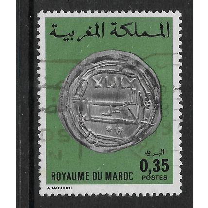 MOROCCO 1976 MOROCCAN COINS 35F SILVER DINAR SG 463 FINE USED#