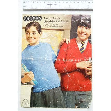 Vintage: Patons 6170 boys & girls Top of the Class sweaters, DK