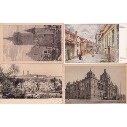 Budapest Harbour in Moonlight Statue Boats 4x Antique Postcard s