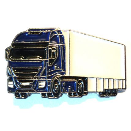HGV Artic Truck Lorry Tractor Unit & Trailer Metal Enamel Pin Badge 30mm