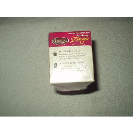 celestial seasonings rasberry zinger herbal tea 20 ea. sealed best by 4/21/22