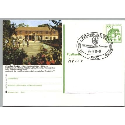 Deutschland SSt. Kempten '125 J. Freiwillige Feuerwehr' 1981