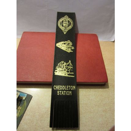 CHEDDLETON RAILWAY STATION, Staffordshire leather bookmark #