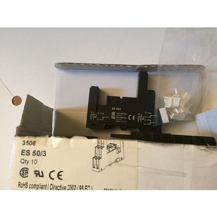 NEW LOT 10 PARAJUST ES-50/3 RELAY SOCKET 1NC/1NO 10/12AMP 300VAC,Ag