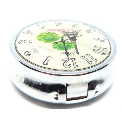 Eiffel Tower Clock Face Pill Box 1.5 CM Carte Postal - Christmas Gift Storage