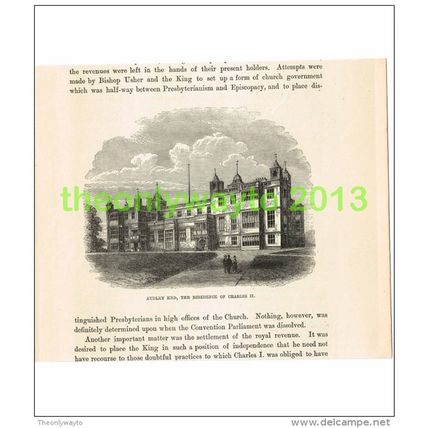 AUDLEY END, RESIDENCE OF CHARLES II, ESSEX, ENGLAND, Illustration, c1870