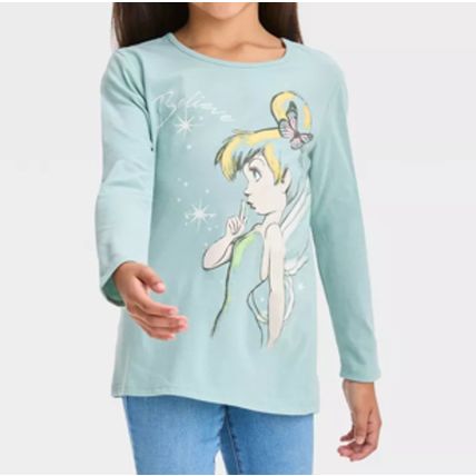 NEW Disney Girls' Tinkerbell Believe Long Sleeve XL T-Shirt