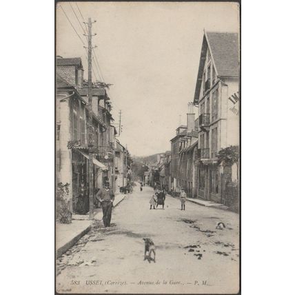 Avenue de la Gare, Ussel, Corrèze, c.1910 - PM CPA
