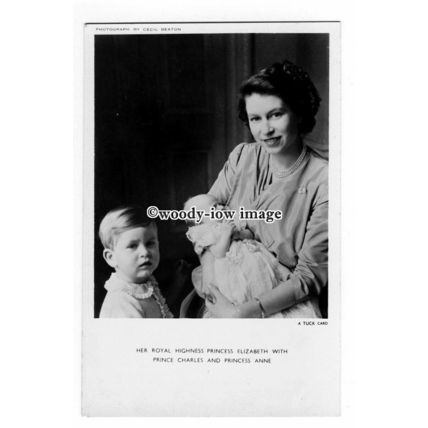 r2372 - H.R.H.Princess Elizabeth, Baby Princess Anne & Prince Charles- postcard