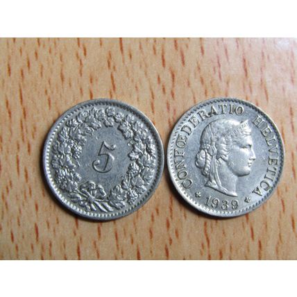 Switzerland 1939 5 Rappen Coin
