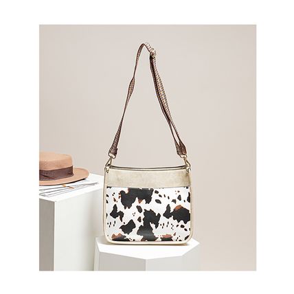 New Women's Bag Fashion Cow Pattern Shoulder Bag White