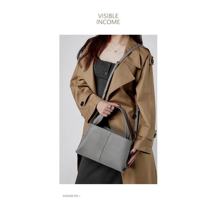 Women Genuine Leather Handbag Grey