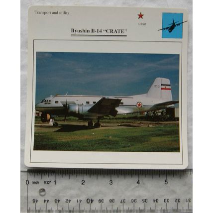 Ilyushin Il-14 Crate - USSR - Transport & Utility - Collectors Club Card
