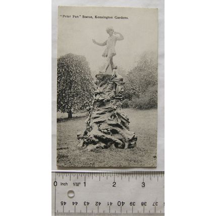 vintage postcard Peter Pan Statue, Kensington Gardens, London