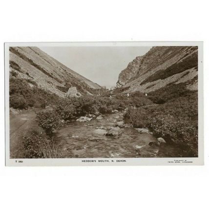 Heddon's Mouth, Devon, RP Postcard.