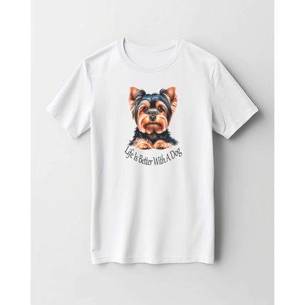 YORKSHIRE TERRIER PRINTED T SHIRT -SUBLIMATION T SHIRT WITH FREE DELIVERY