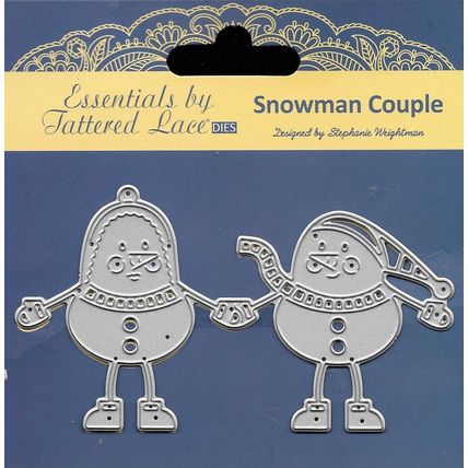 Tattered Lace. Snowman Couple Die. Die Cutting Cardmaking Scrapbooking Crafts