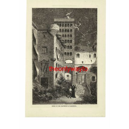 Prison Of The Inquisition, Barcelona, Spain, Book Illustration (Print), 1875