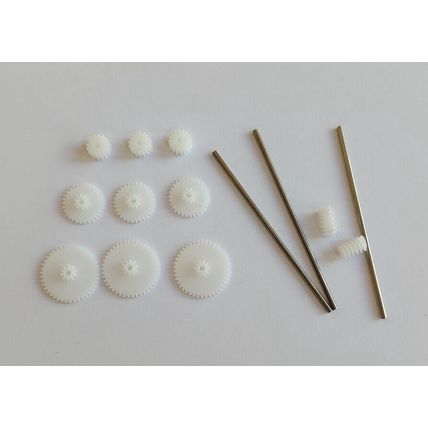 PACK OF 9 PINION MINATURE PLASTIC GEARS COGS 9, 16, 22 MM MOTORS + 2MM SHAFTS