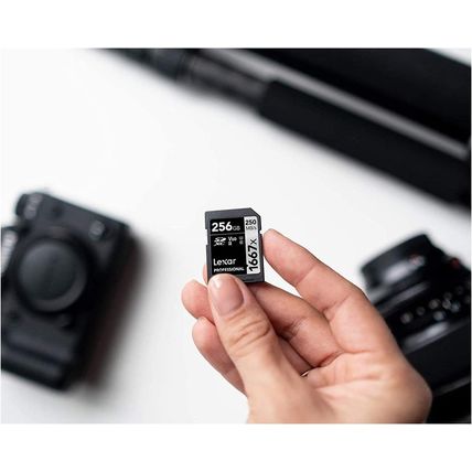 Lexar 256GB Professional 1667X SD Card, UHS-II, C10, U3, V60, Full HD, 4K, up to