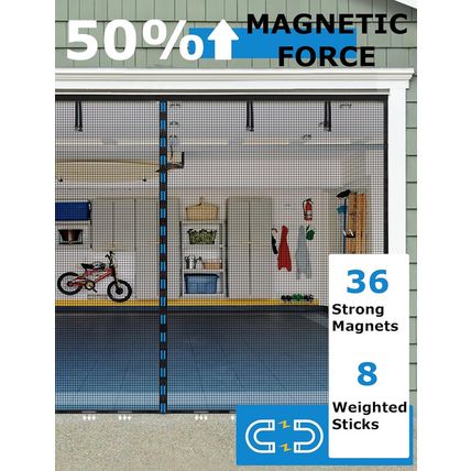 Innhom Magnetic Garage Door Screen for 1 Car Garage, 9X7 FT Double Door Magnetic
