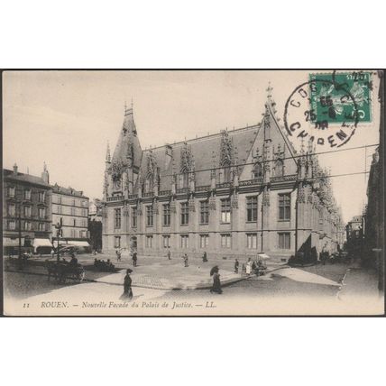 Nouvelle Façade du Palais de Justice, Rouen, 1908 - Lévy CPA LL11