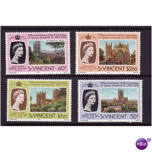 ST VINCENT 1978 CORONATION SET 4 VALS U/M MINT