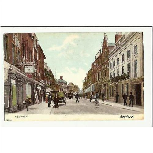 BEDFORD High Street Postcard by Hartmann (1137/3)