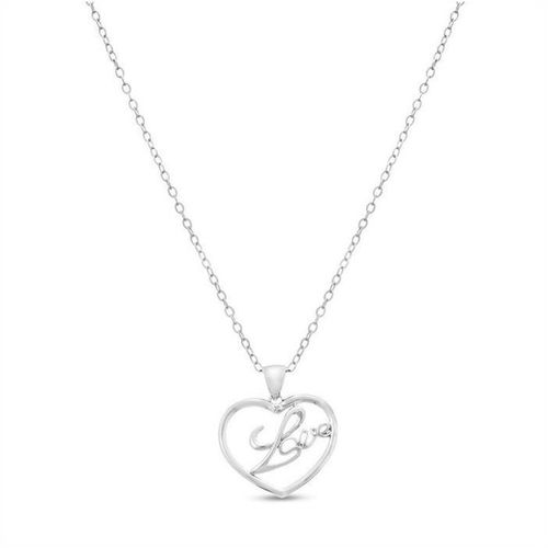 Diamond Love Heart Necklace with 18 Inches Chain