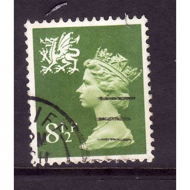 GREAT BRITAIN WALES 1976 SG W 26 8 1/2p GREEN FINE USED#7