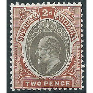 Southern Nigeria 1905 SG23 2d Grey-Black & Chestnut Mounted Mint ....