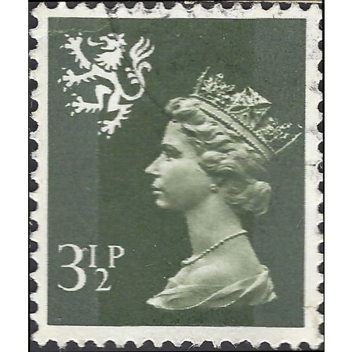 SCOTLAND, Queen Elizabeth Machin, grey-green 1974, 3½p, #3