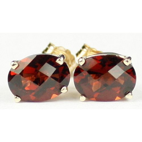 Mozambique Garnet, 14KY Gold Post Earrings, E002